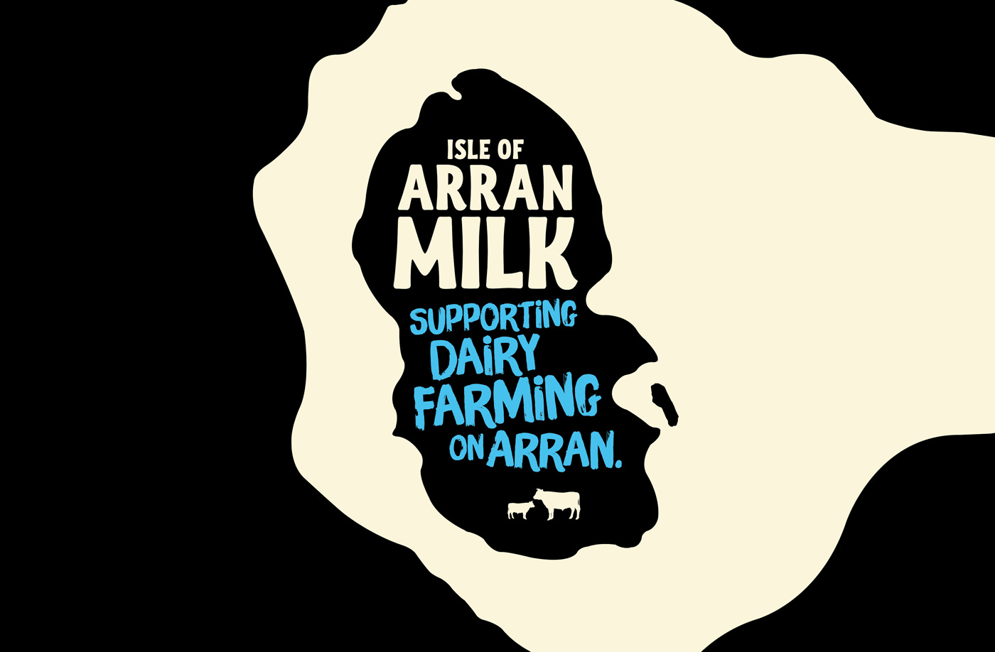 Arran Milk 'supporting dairy farming on Arran' messaging
