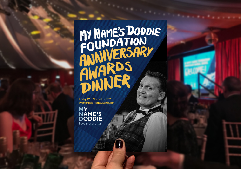 A My Name'5 Doddie Foundation anniversary dinner programme