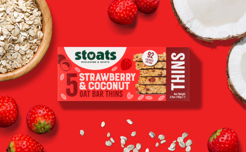 Stoats Strawberry & Coconut Oat Bar Thins